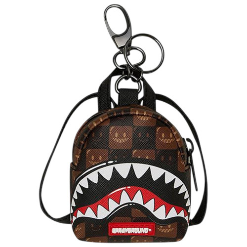 Sprayground Μπρελόκ Sharks In Paris WTF Bubble Brown Check Backpack Keychain